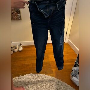 no rips American Eagle dark wash jeans, skinny